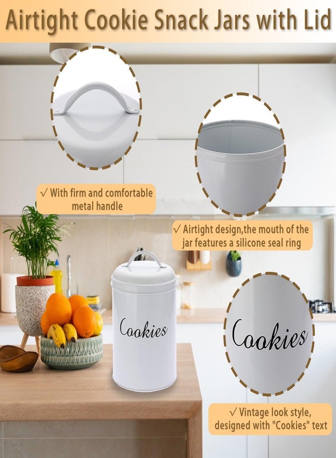 BSTKEY Large Cookie Tin, Airtight Cookie Snack Jars with Lid, Decorative Candy Canister, Baking Gift Tins Farmhouse Countertop Tinplate Box for Storing Patisseries, Puff Pastries Craft Supplies - Image 3